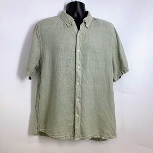 Abercrombie Fitch Mens XL Linen Button Down‎ Short Sleeve Shirt Linen Collection